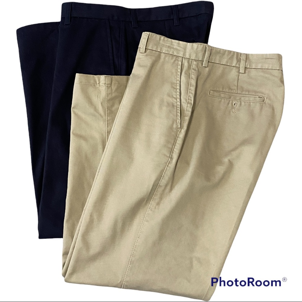 Set of ST JOHN’s BAY Flat Front Classic Fit Pants 36 x 30